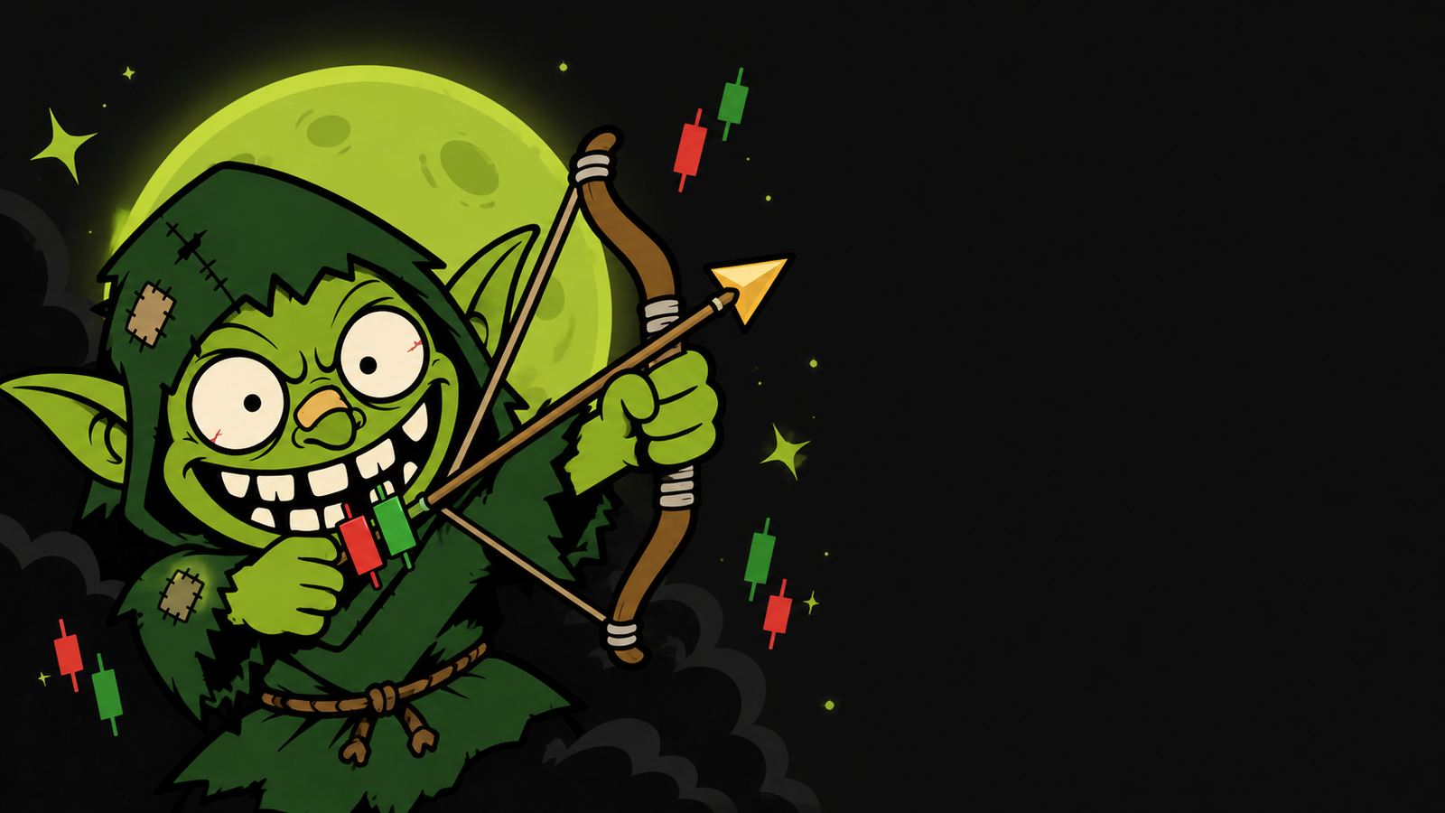 Bowzo aims at a lime moon in the Red Forest